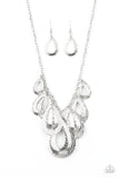 Teardrop Tempest - Silver Necklace - Paparazzi Accessories Necklace Bedazzle Me Pretty Mobile Fashion Boutique