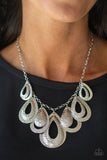 Teardrop Tempest - Silver Necklace - Paparazzi Accessories Necklace Bedazzle Me Pretty Mobile Fashion Boutique