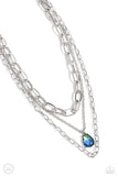 Teardrop Tiers - Green Necklace - Paparazzi Accessories Necklace Bedazzle Me Pretty Mobile Fashion Boutique