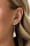 Teardrop Timbre - White Necklace - Paparazzi Accessories Necklace Bedazzle Me Pretty Mobile Fashion Boutique