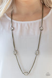 Teardrop Timelessness - Brass Necklace - Paparazzi Accessories Necklace Bedazzle Me Pretty Mobile Fashion Boutique