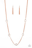 Teardrop Timelessness - Copper Necklace - Paparazzi Accessories Necklace Bedazzle Me Pretty Mobile Fashion Boutique