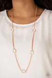 Teardrop Timelessness - Copper Necklace - Paparazzi Accessories Necklace Bedazzle Me Pretty Mobile Fashion Boutique