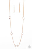 Teardrop Timelessness - Rose Gold Necklace - Paparazzi Accessories Necklace Bedazzle Me Pretty Mobile Fashion Boutique