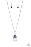 Teardrop Tranquility - Blue Necklace - Paparazzi Accessories Necklace Bedazzle Me Pretty Mobile Fashion Boutique