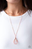 Teardrop Tranquility - Copper Necklace - Paparazzi Accessories Necklace Bedazzle Me Pretty Mobile Fashion Boutique