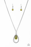 Teardrop Tranquility - Green Necklace - Paparazzi Accessories Necklace Bedazzle Me Pretty Mobile Fashion Boutique