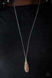 Teardrop Treasure - Orange Necklace - Paparazzi Accessories Necklace Bedazzle Me Pretty Mobile Fashion Boutique