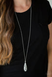 Teardrop Treasure - White Necklace - Paparazzi Accessories Necklace Bedazzle Me Pretty Mobile Fashion Boutique