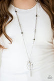Teardroppin Tassels - Silver Necklace - Paparazzi Accessories Necklace Bedazzle Me Pretty Mobile Fashion Boutique