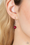 Tearoom Gossip - Red Necklace - Paparazzi Accessories Necklace FS-Bedazzle Me Pretty Mobile Fashion Boutique