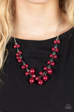 Tearoom Gossip - Red Necklace - Paparazzi Accessories Necklace FS-Bedazzle Me Pretty Mobile Fashion Boutique