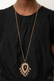 Teasable Teardrops - Gold Necklace - Paparazzi Accessories Necklace Bedazzle Me Pretty Mobile Fashion Boutique