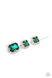 Teasable Twinkle - Green Hair Clip - Paparazzi Accessories Hair Clip Bedazzle Me Pretty Mobile Fashion Boutique