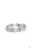 Teasing Torrent - White Bracelet - Paparazzi Accessories Bracelet Bedazzle Me Pretty Mobile Fashion Boutique