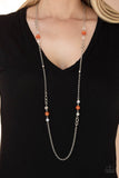 Teasingly Trendy - Orange Necklace - Paparazzi Accessories Necklace Bedazzle Me Pretty Mobile Fashion Boutique