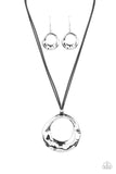 Tectonic Treasure - Silver Necklace - Paparazzi Accessories Necklace Bedazzle Me Pretty Mobile Fashion Boutique