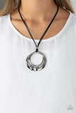 Tectonic Treasure - Silver Necklace - Paparazzi Accessories Necklace Bedazzle Me Pretty Mobile Fashion Boutique