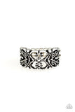 Tell Me How You Really FRILL - Silver Ring - Paparazzi Accessories Ring Bedazzle Me Pretty Mobile Fashion Boutique