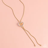 Tempting Tassel - Gold Necklace - Paparazzi Accessories Necklace Bedazzle Me Pretty Mobile Fashion Boutique