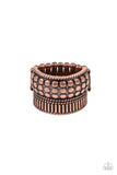 Tenacious Texture - Copper Ring - Paparazzi Accessories Ring Bedazzle Me Pretty Mobile Fashion Boutique