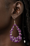 Tenacious Treasure - Purple Earrings - Paparazzi Accessories Earrings Bedazzle Me Pretty Mobile Fashion Boutique