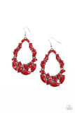 Tenacious Treasure - Red Earrings - Paparazzi Accessories Earrings Bedazzle Me Pretty Mobile Fashion Boutique