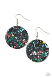Tenaciously Terrazzo - Black Earrings - Paparazzi Accessories Earrings Bedazzle Me Pretty Mobile Fashion Boutique