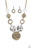 Terra Adventure - Brass Necklace - Paparazzi Accessories Necklace Bedazzle Me Pretty Mobile Fashion Boutique