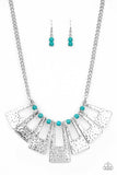 Terra Takeover - Blue Necklace - Paparazzi Accessories Necklace Bedazzle Me Pretty Mobile Fashion Boutique