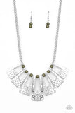 Terra Takeover - Green Necklace - Paparazzi Accessories Necklace Bedazzle Me Pretty Mobile Fashion Boutique