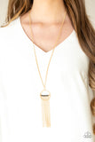 Terra Tassel - Gold Necklace - Paparazzi Accessories Necklace Bedazzle Me Pretty Mobile Fashion Boutique