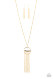 Terra Tassel - Gold Necklace - Paparazzi Accessories Necklace Bedazzle Me Pretty Mobile Fashion Boutique