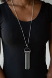 Terra Tassel - Silver Necklace - Paparazzi Accessories Necklace Bedazzle Me Pretty Mobile Fashion Boutique