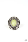 Terra Terrain - Green Ring - Paparazzi Accessories Ring Bedazzle Me Pretty Mobile Fashion Boutique