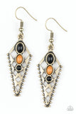 Terra Territory - Brass Earrings - Paparazzi Accessories Earrings Bedazzle Me Pretty Mobile Fashion Boutique