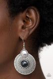 Terra Throwdown - Black Earrings - Paparazzi Accessories Earrings Bedazzle Me Pretty Mobile Fashion Boutique