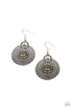 Terra Throwdown - Green Earrings - Paparazzi Accessories Earrings Bedazzle Me Pretty Mobile Fashion Boutique