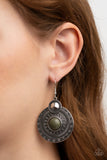 Terra Throwdown - Green Earrings - Paparazzi Accessories Earrings Bedazzle Me Pretty Mobile Fashion Boutique