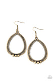 Terra Topography - Brass Earrings - Paparazzi Accessories Earrings Bedazzle Me Pretty Mobile Fashion Boutique