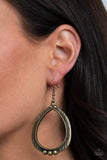 Terra Topography - Brass Earrings - Paparazzi Accessories Earrings Bedazzle Me Pretty Mobile Fashion Boutique