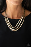 Terra Trails - White Necklace - Paparazzi Accessories Necklace Bedazzle Me Pretty Mobile Fashion Boutique