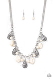 Terra Tranquility - White Necklace - Paparazzi Accessories Necklace Bedazzle Me Pretty Mobile Fashion Boutique