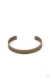 Terra Tread - Brass Mens Bracelet - Paparazzi Accessories Mens Bracelet Bedazzle Me Pretty Mobile Fashion Boutique