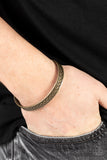 Terra Tread - Brass Mens Bracelet - Paparazzi Accessories Mens Bracelet Bedazzle Me Pretty Mobile Fashion Boutique