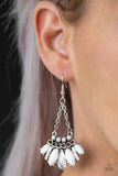 Terra Tribe - White Earrings - Paparazzi Accessories Earrings Bedazzle Me Pretty Mobile Fashion Boutique