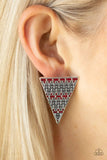 Terra Tricolor - Red Earrings - Paparazzi Accessories Earrings Bedazzle Me Pretty Mobile Fashion Boutique