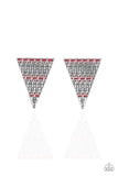 Terra Tricolor - Red Earrings - Paparazzi Accessories Earrings Bedazzle Me Pretty Mobile Fashion Boutique