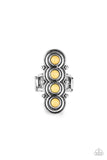 Terra Trinket - Yellow Ring - Paparazzi Accessories Ring Bedazzle Me Pretty Mobile Fashion Boutique