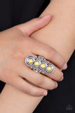 Terra Trinket - Yellow Ring - Paparazzi Accessories Ring Bedazzle Me Pretty Mobile Fashion Boutique